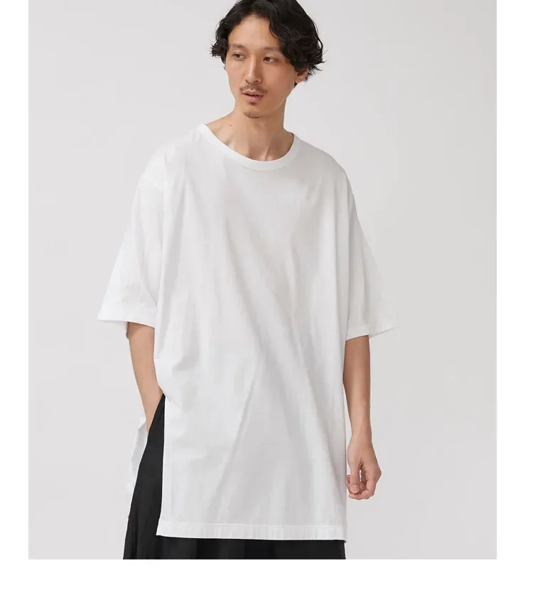 تي شيرت YOJI OOAK SUPIMA PIMA قطني بفتحة صورة ظلية للرجال والنساء محدود من متجر Aoyama، اليابان