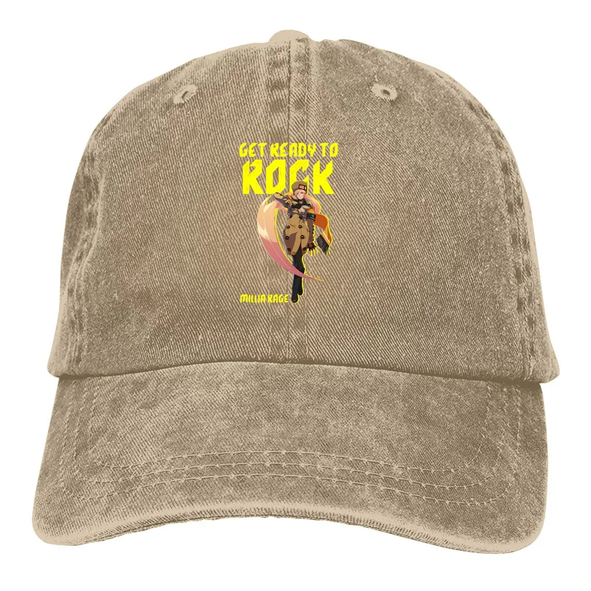 Washed Men's Baseball Cap Millia Rage Trucker Snapback Caps Dad Hat GUILTY GEAR -STRIVE Golf Hats