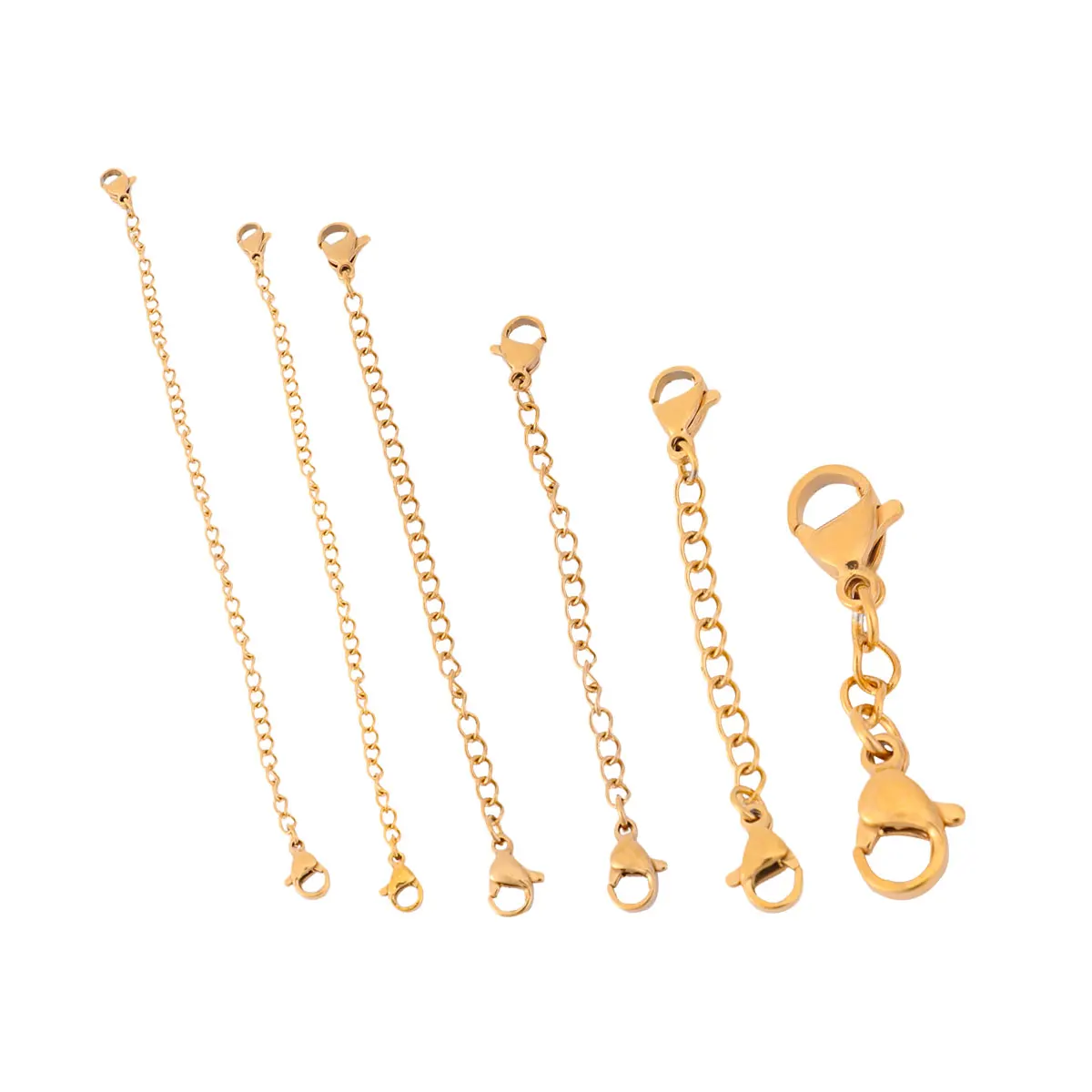 

6pcs Extender Chain Black Metal Lobster Claw Clasps Button Findings Necklace Bracelet DIY Supplies Jewelry Making