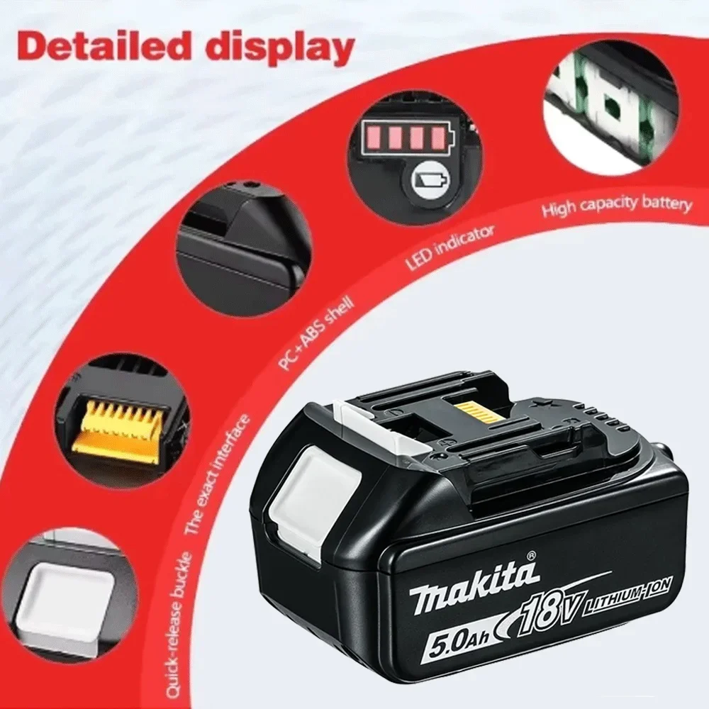 Makita 5Ah original Battery compatible Makita 18V power tools DDF487 DGA404 DTW700 DTD173 DHP487 Lithium-ion Battery replacement