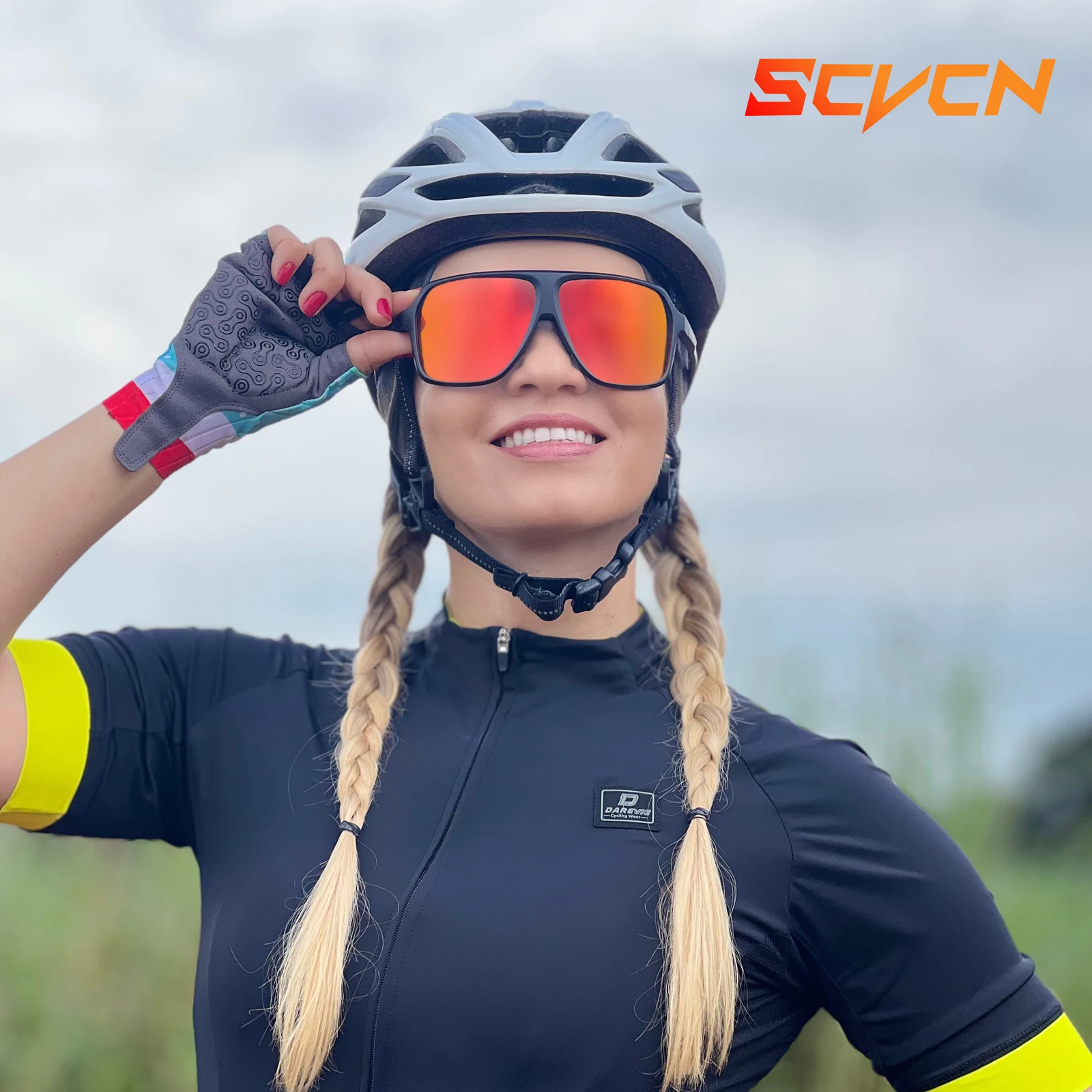 SCVCN Men\'s Polarized Cycling Sunglasses Cycling Glasses Women Road MTB Bike Glasses UV400 Outdoor Sports Bicycle Eyewear