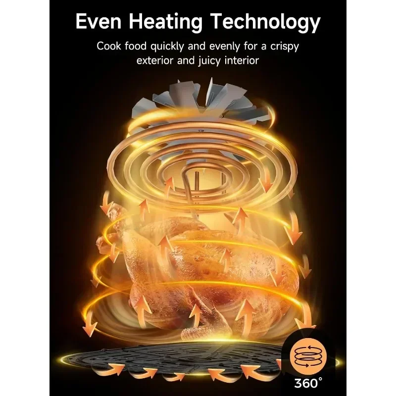 Kitchen Elite Air Fryer Oven Digital Display Compact Cooker Space Saver Non-stick and Dishwasher Safe Basket