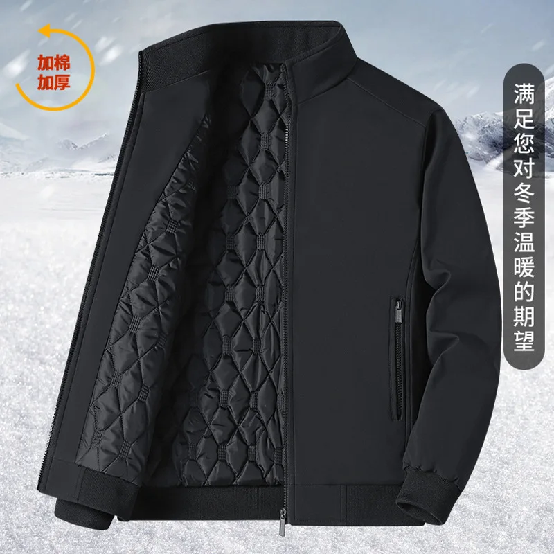 

Men's Winter Fleece Thickened Jackets Coat Casual Warm Parkas Coat Men Brand Clothing New Outerwear Fashion Large Size Jacket