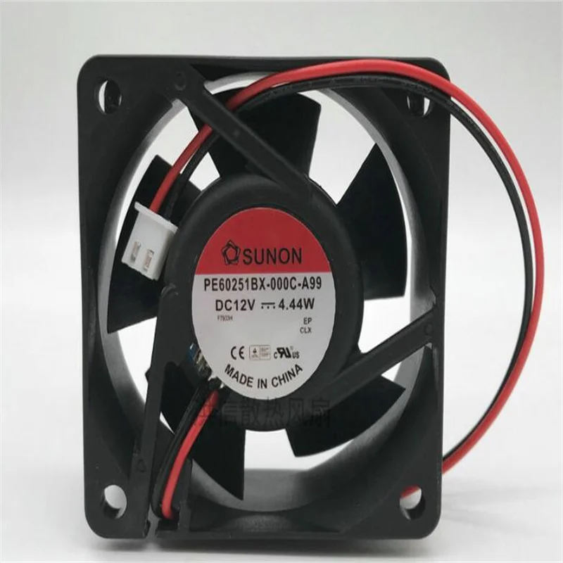 Ventilador de dois fios de genuinesunon PE60251BX-000C-A99 dc12v 4.44w 6025 com grande equipamento de volume de ar