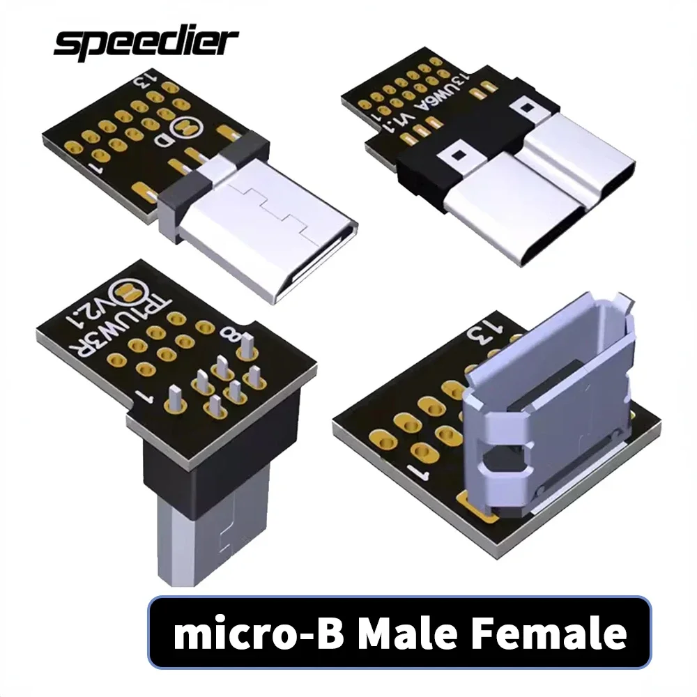 DIY ADT Micro USB Up Down Left Right 90 Angled Connectors Male Female Micro-B Adapter for FPV Brushless Handheld Gimbal Monitor