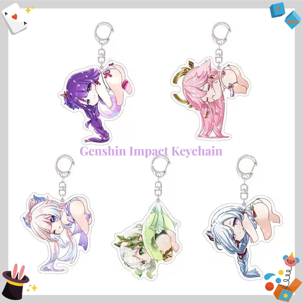 

Genshin Impact акриловый брелок аниме косплей Raiden Shogun Yae Miko Nahida мультяшная фигурка брелок кулон аксессуары для одежды