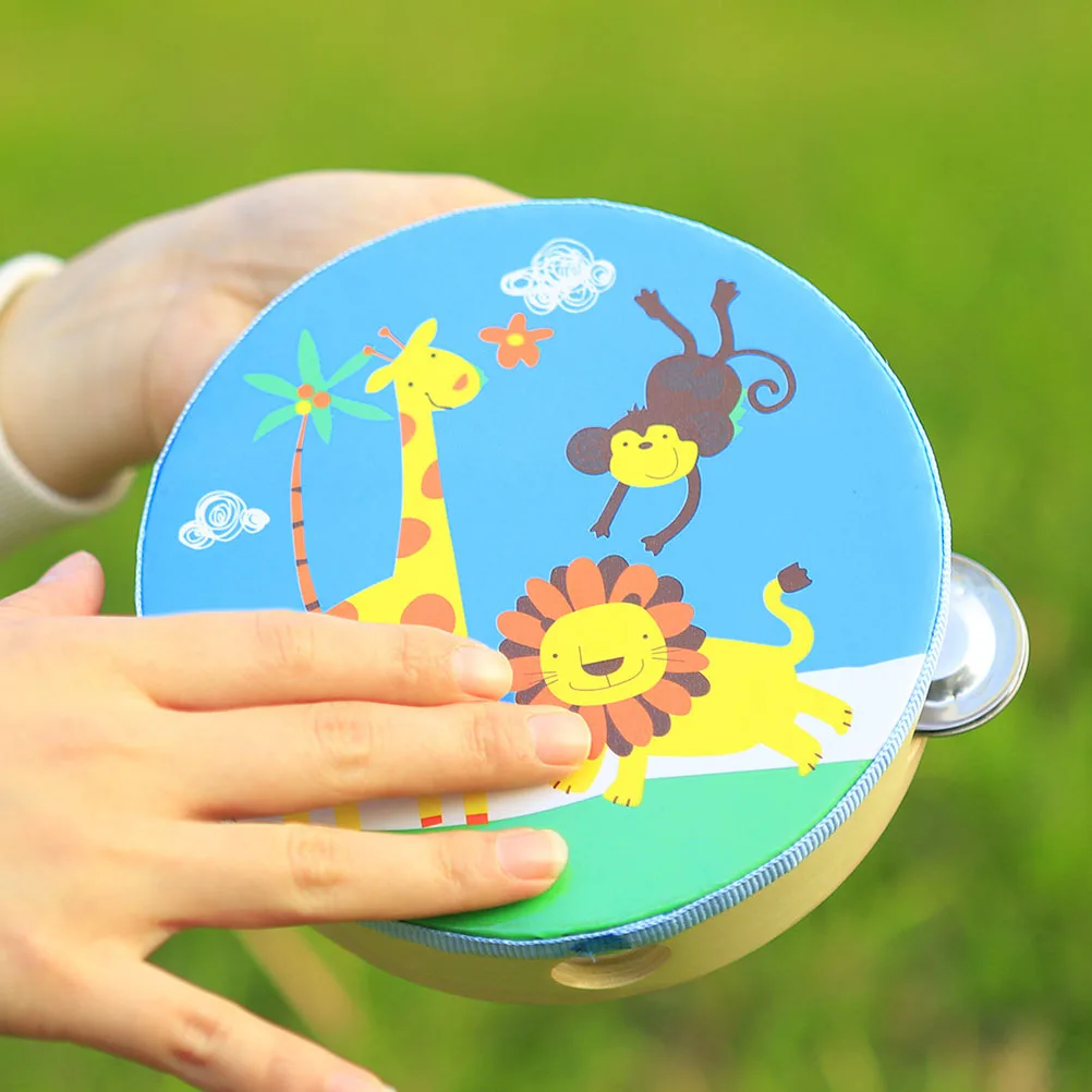 

Kids Tambourine Baby Music Instruments H Clapping Toys Blue Giraffe Musical Percussion H bell Lightweight Portable Educational