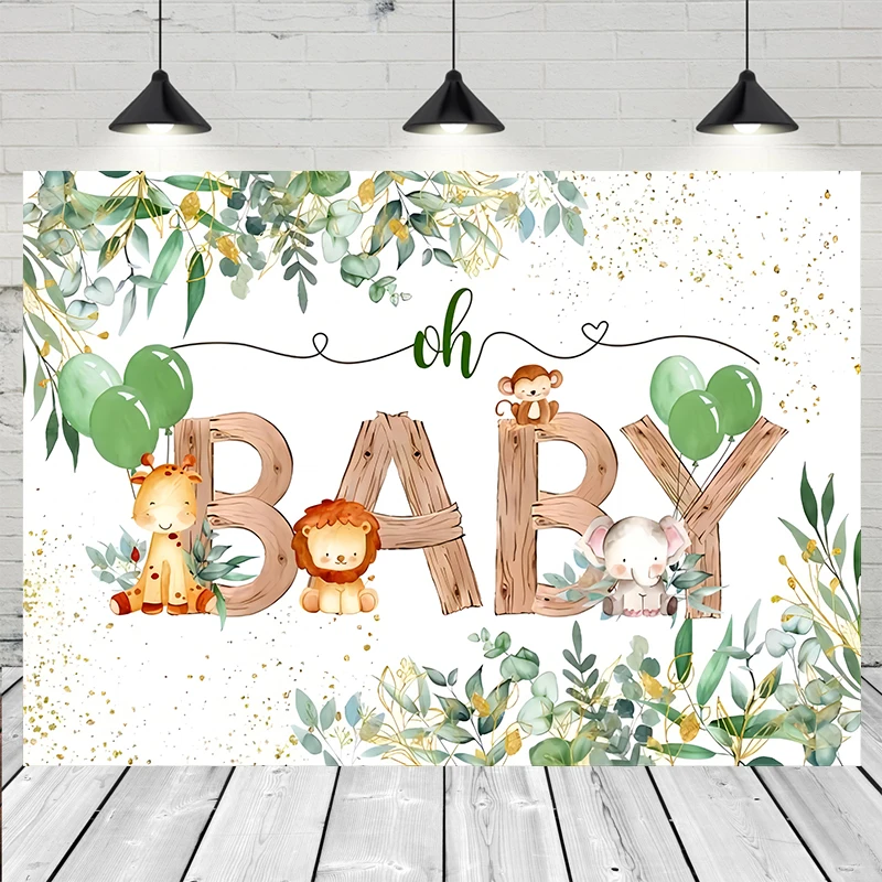 Tropical Jungle Safari Photography Backdrops Forest Animal Wild One Party Newborn Baby Shower Child Birthday Photo Background