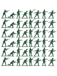 ViiKONDO Army Men Toy Soldier 50Pcs WWII US vs German Troops 6 Classic Poses Wargame Diorama Fun Gift for Boy Green/Tan/Gray