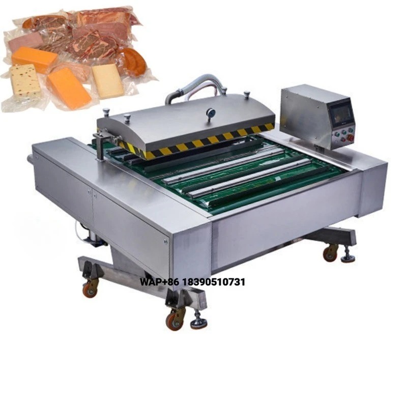 Commercial Vacuum Packing Machine Automatic Continuous Meat Vacuum Sealer Food Vacuum Sealing Equipment