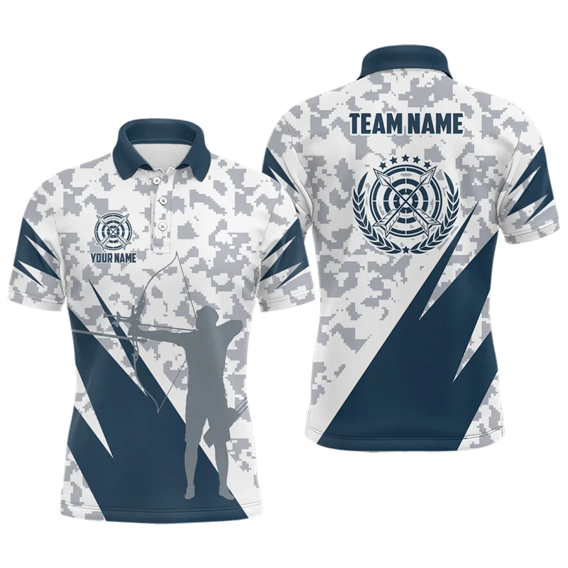 Fashion Quick Dry Archery Polo Shirts For Men Trend Summer Custom Name Team Name Sports Tops Breathable Oversized Team Uniforms