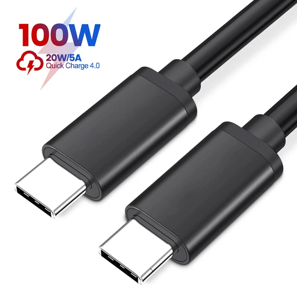 PD100W USB-C to Double Type C Fast Charging Data Cable For Samsung Huawei Xiaomi MacBook iPad Laptop Mobile Phone Quickly Cord