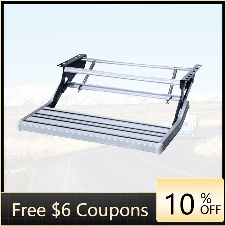 

STLF Manual Aluminum Alloy Folding Single Step with Telescopic Anti Skid for Motorhome RV Camper Van Travel Trailer Caravan