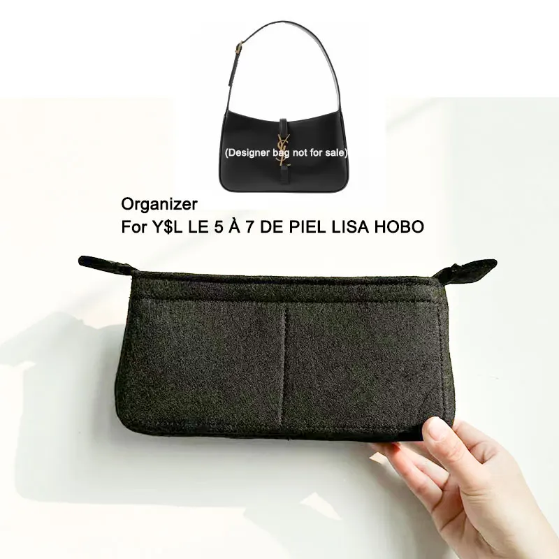 

custom size color Purse insert organizer with Zipper Cover Fit for Y S L LE 5 À 7 DE PIEL LISA HOBO Bag 23x16x6.5cm