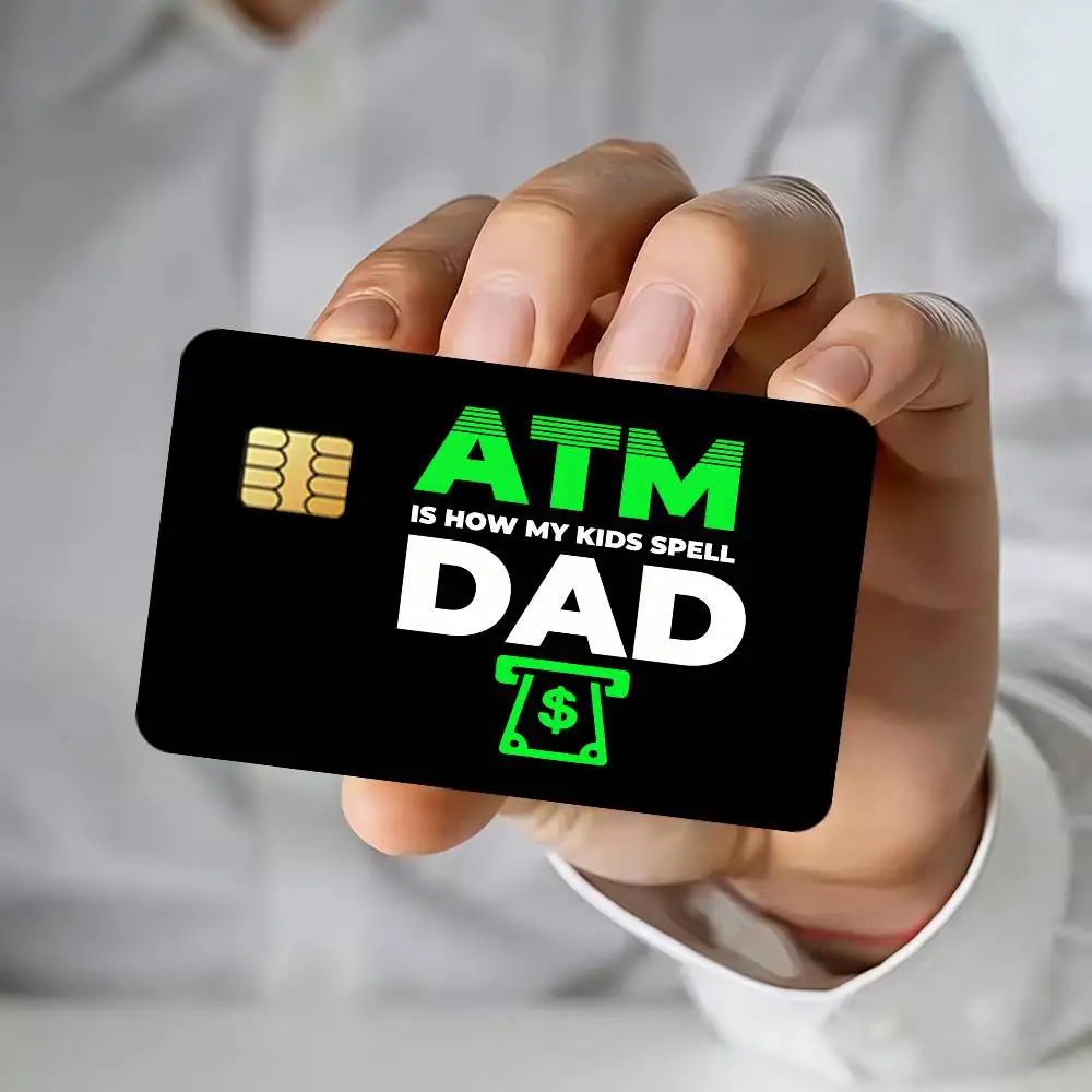 ATM Dad Credit Card Public Transportation Cards Sticker Waterproof Card Face Decoration 4PCS
