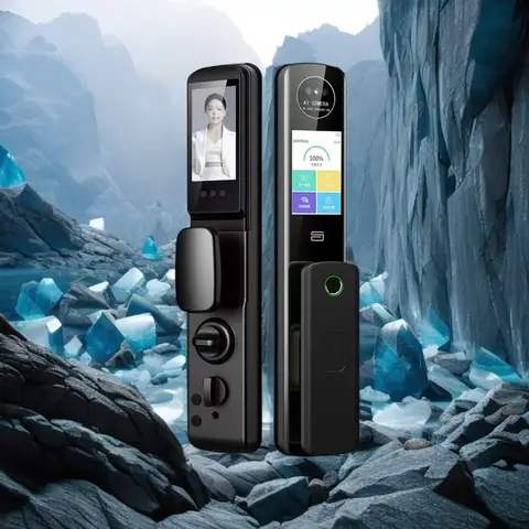 지능형 잠금 장치 Glacier No. 16 지문 암호 카드 기계식 키 얼굴 인식 손바닥 정맥 전화 원격 잠금 해제 Re