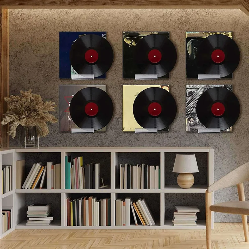 

Clear Vinyl Record Shelf Wall Mount 32 Pack,Acrylic Album Record Holder Display,Vinyl Record Shelf Stand