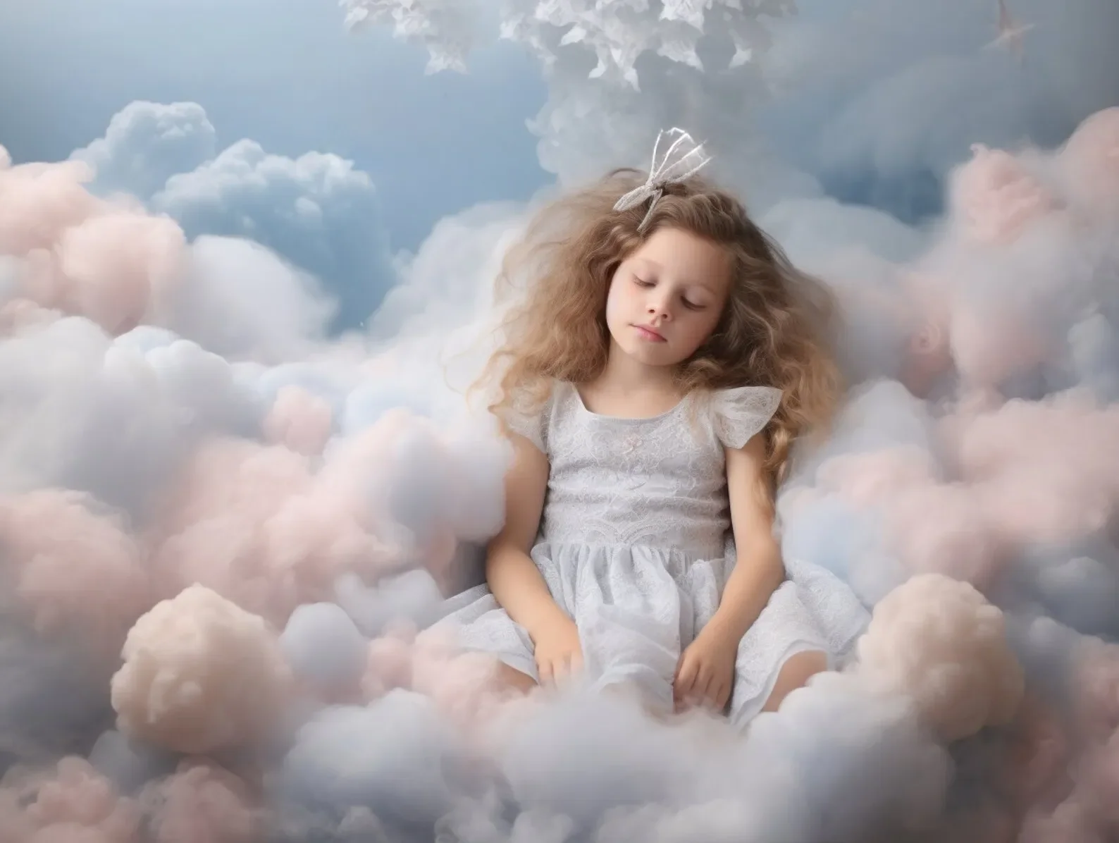 Mehofond Photography Background Dreamy Clouds Pink Curtain Child Birthday Party Cake Samsh Portrait Decor Backdrop Photo Studio