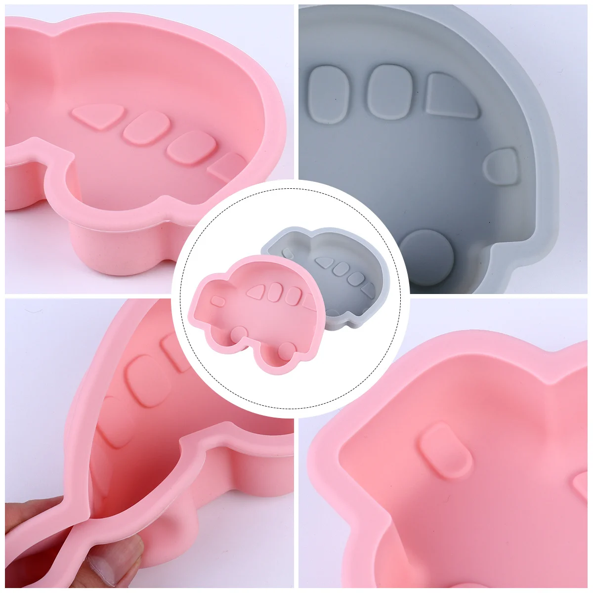 

2Pcs Car Shape Silicone Cake Mold 4 Inch Nonstick Baking Mould for DIY Chocolate Pastry Desserts Family Party Use