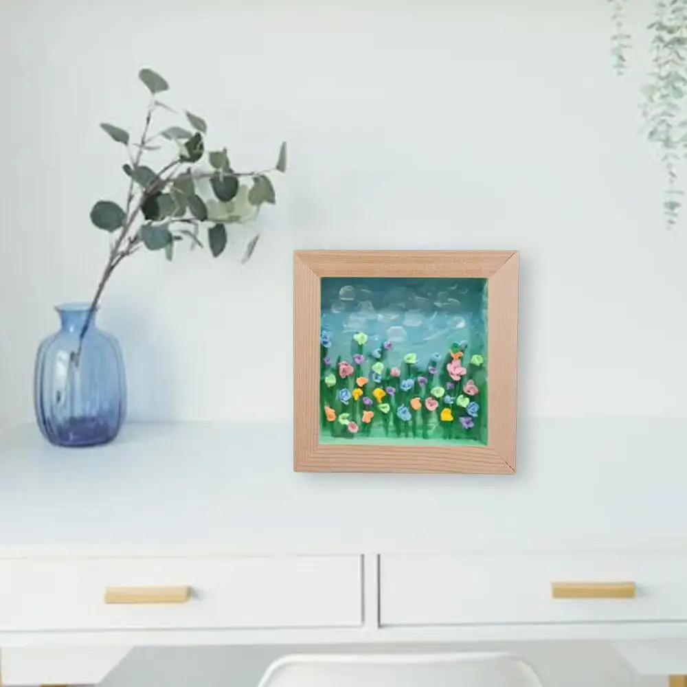 Art Puzzle Holder DIY Blank Clay Frames Desktop Ornament Painting Drawing Wooden Photo Holders Multi Size DIY Handcraft