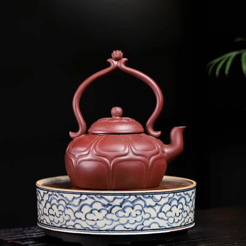 High Quality Yixing Zisha Teapot Tea Set Ore Purple Clay Loop-Handled Household Handmade