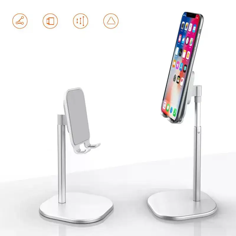 Desktop Phone Holder Tablet Stand For Ipad Phones Universal Bracket Telescopic Adjustable Height Angle Metal Live Support