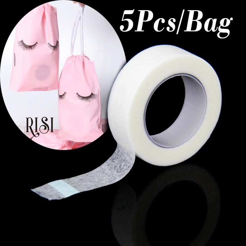 RISI 5Pcs/Bag Eyelash Extension Lint Free Eye Pads Prevent Allergy Tape Paper For Eyelash Patch Under Eye Pads Patch