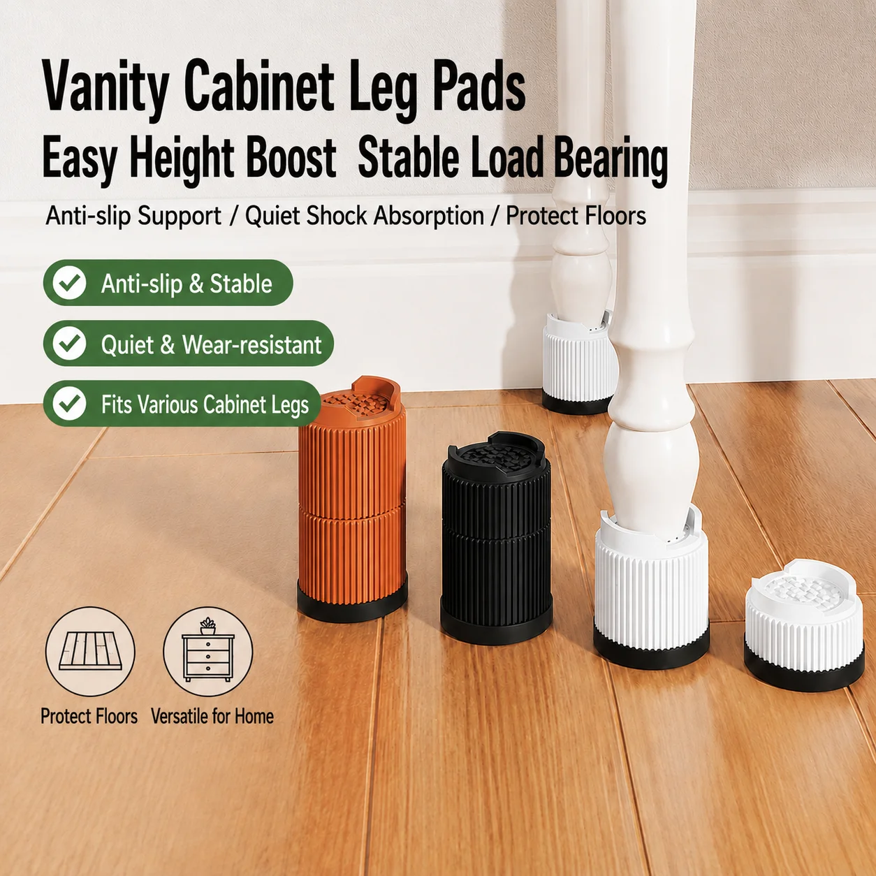 Multi Scene Furniture Feet Pads Anti Slip Shock Absorbing Floor Guards For Vanity Cabinet Table Sofa Chair
