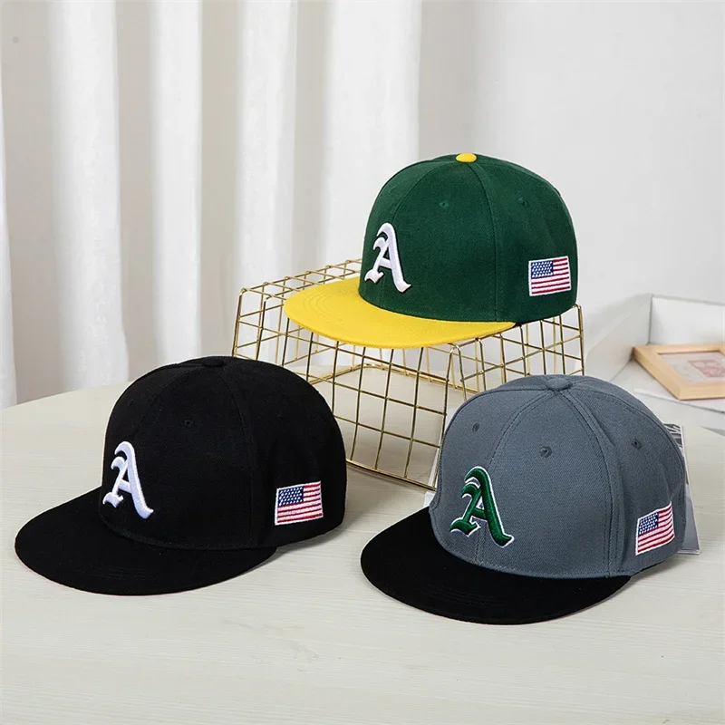 Unisex Gothic Letter American Flag Embroidery HipHop Hats Outdoor Casual Baseball Caps Man Woman Sunscreen Hat Gorras Hombre