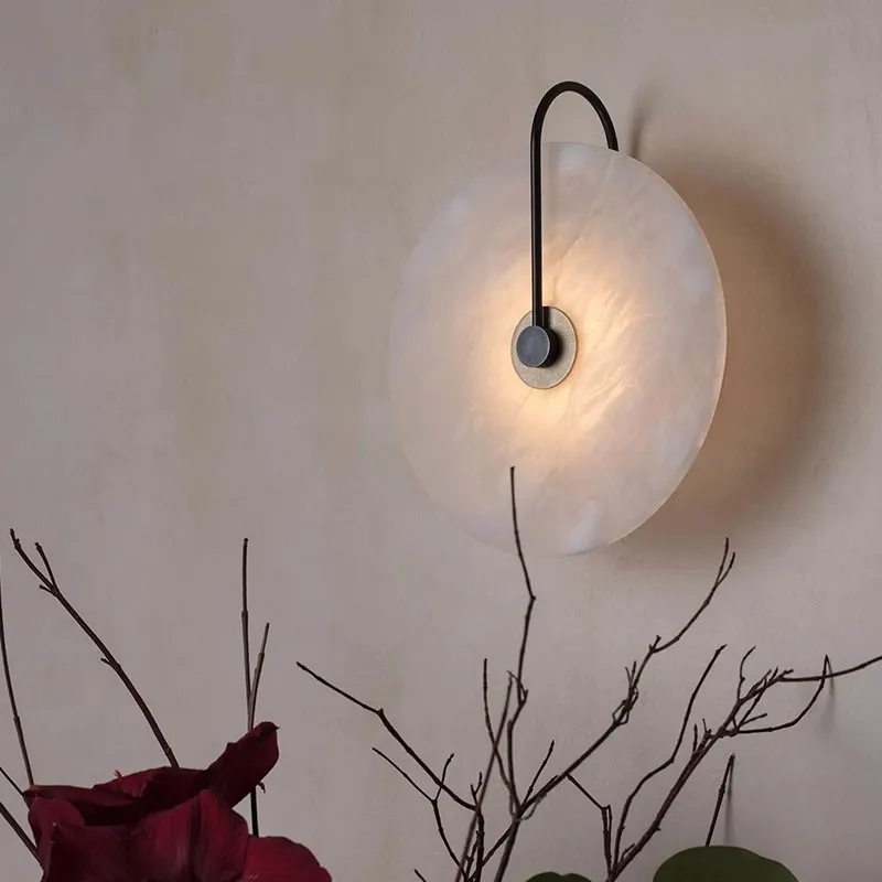 

Postmodern simple marble wall lamp Nordic living room background wall corridor aisle study staircase bedroom bedside lamp