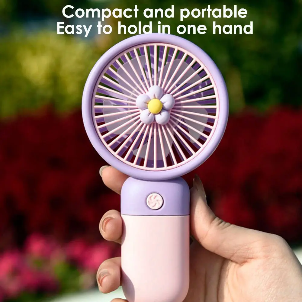 Fruit Flower Mini Fan Portable Handheld Fan Cartoon Cute Student Desktop USB Charging Fan