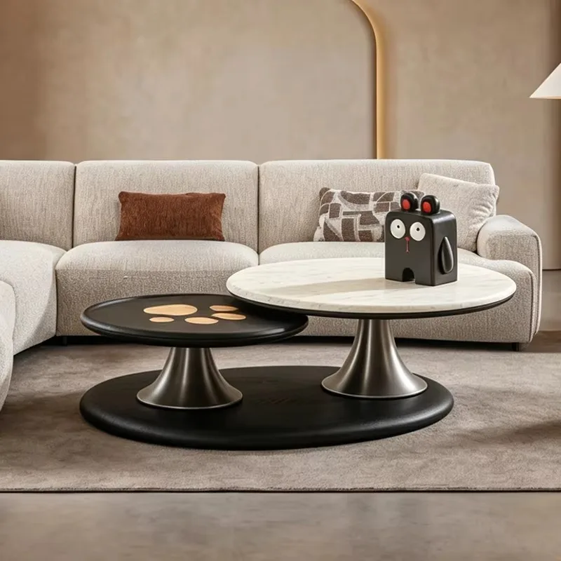 Modern Living Room Wooden Coffee Table, High Grade 2-Tier Creative Designer Durable Storage Tea Table Home Decor Furniture