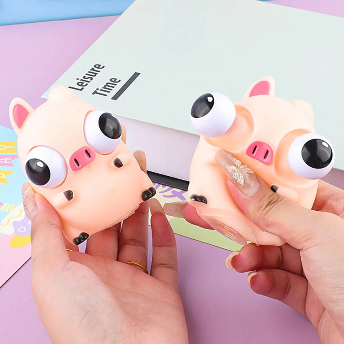 Lustiges Augapfel-Burst-Squeeze-Spielzeug, matschiges süßes Schweinchen, Zappelspielzeug für Kinder, Stressabbau, Antistress-Cartoon-Tier, sensorische Ball-Geschenke