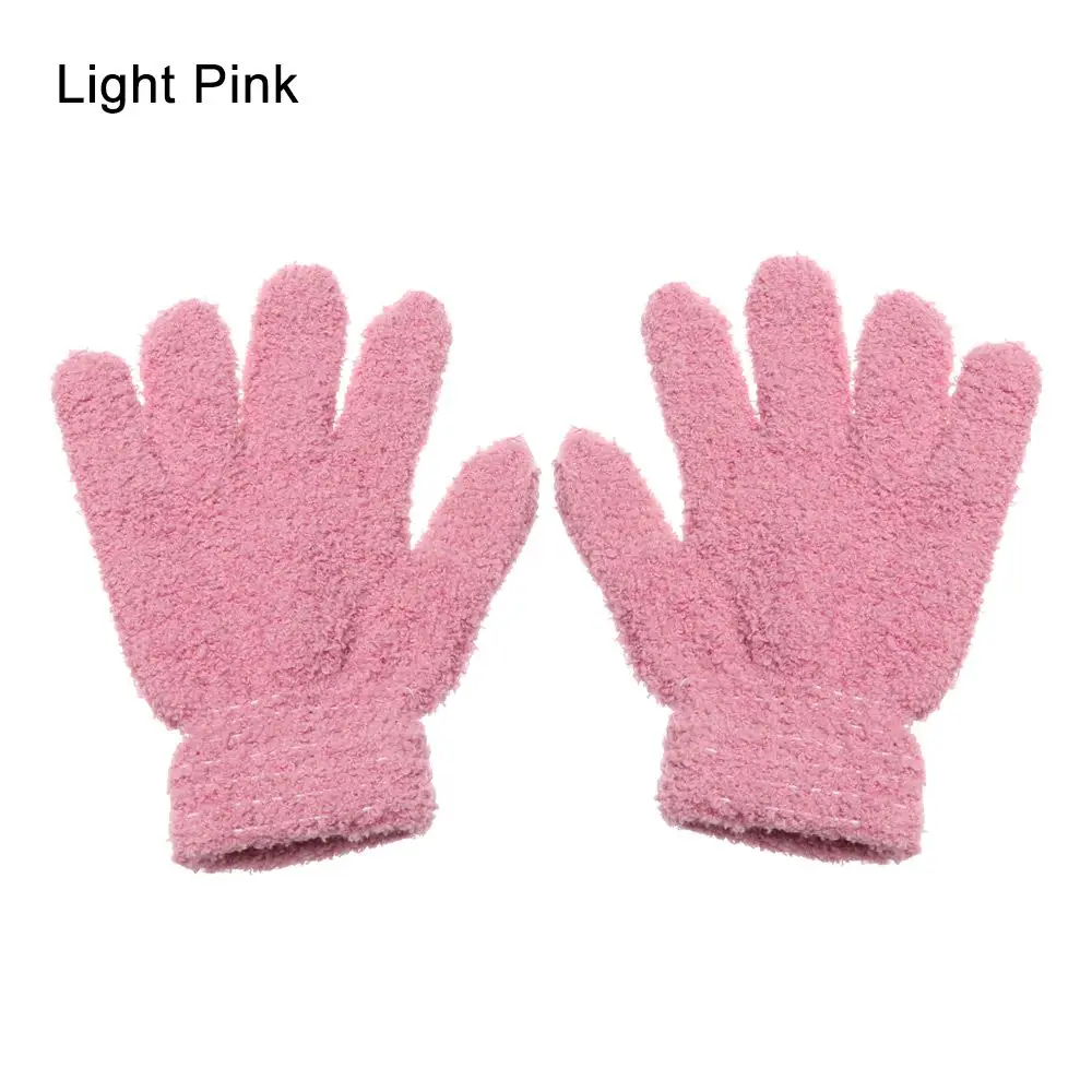 0-11 Years Old Winter Cartoon  Lovely Candy Color Full Fingers Coral  Mittens  Gloves