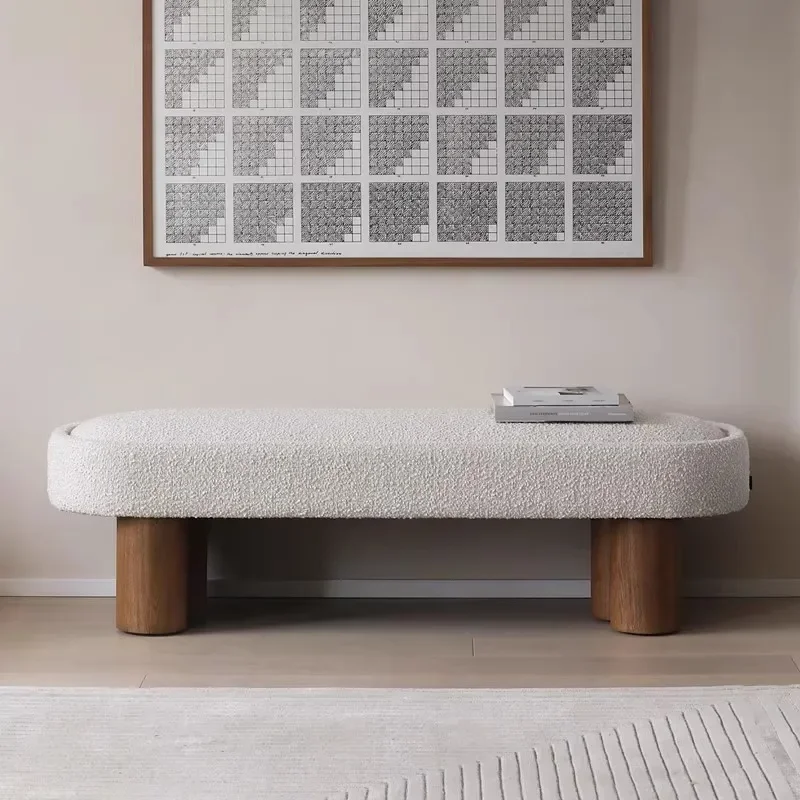 Nordic solid wood shoe changing stool, bedroom bedside stool simple shopping mall, bench stool rest stool