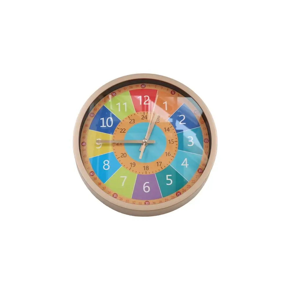 Large Dial Silent Wall Clock Modern Simple Learning Clock Cartoon Mute Electronic Color Clock Student Classrooms