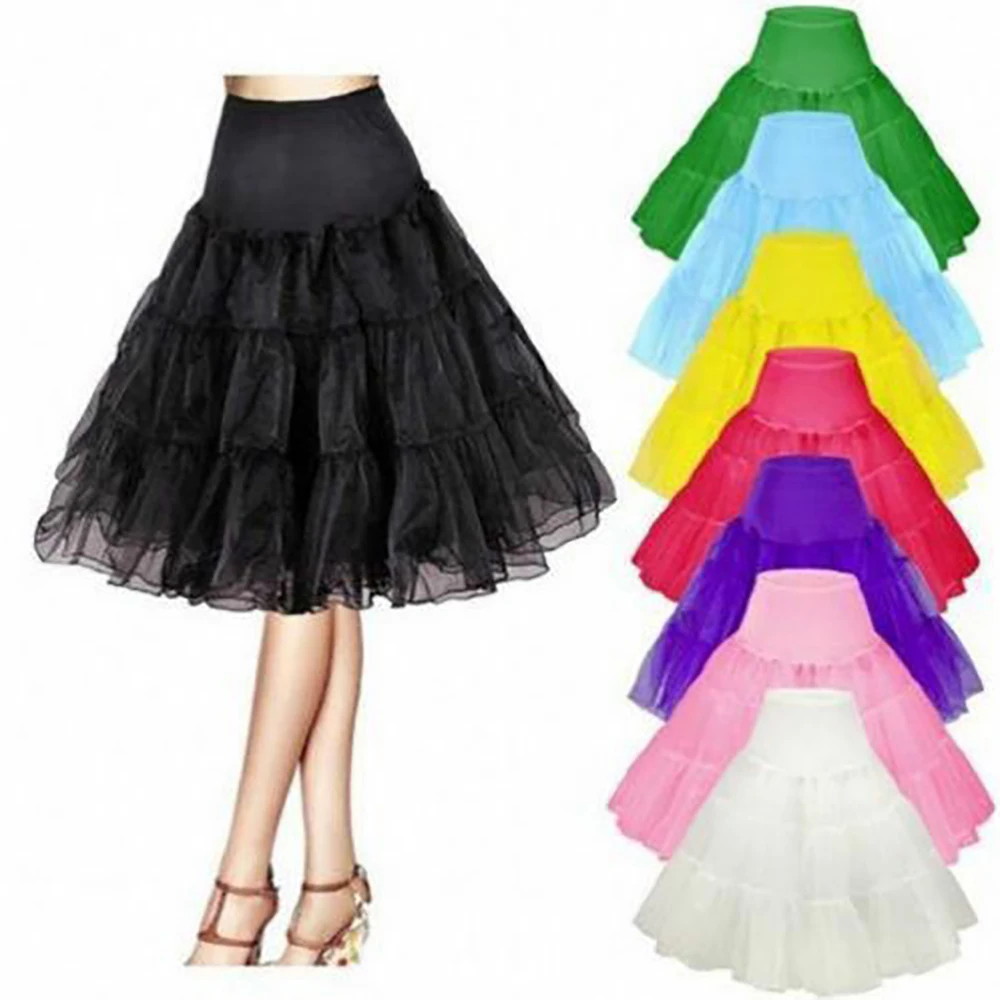 สั้น Tutu Petticoat Crinoline 50s Swing Vintage Tutu 26 "Retro กระโปรง Petticoat แฟนซีสุทธิ Rockabilly