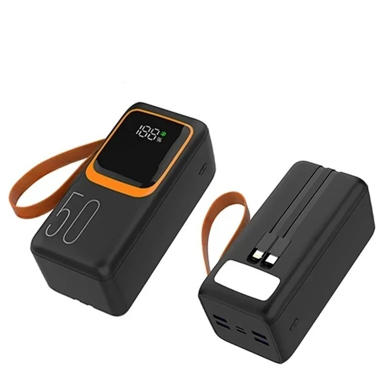 For IPhone Xiaomi 50000mAh Large Capacity Power Bank Fast Charging Powerful Powerbank Built in Cables External Spare Battery