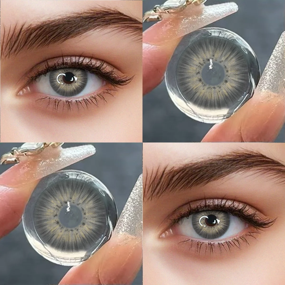 VISUASHOW Grau/Blaue Kontaktlinsen für Cosplay und Alltag, geeignet für Weihnachtsoutfits, Arbeitstags-Make-up und ein perfektes Geschenk