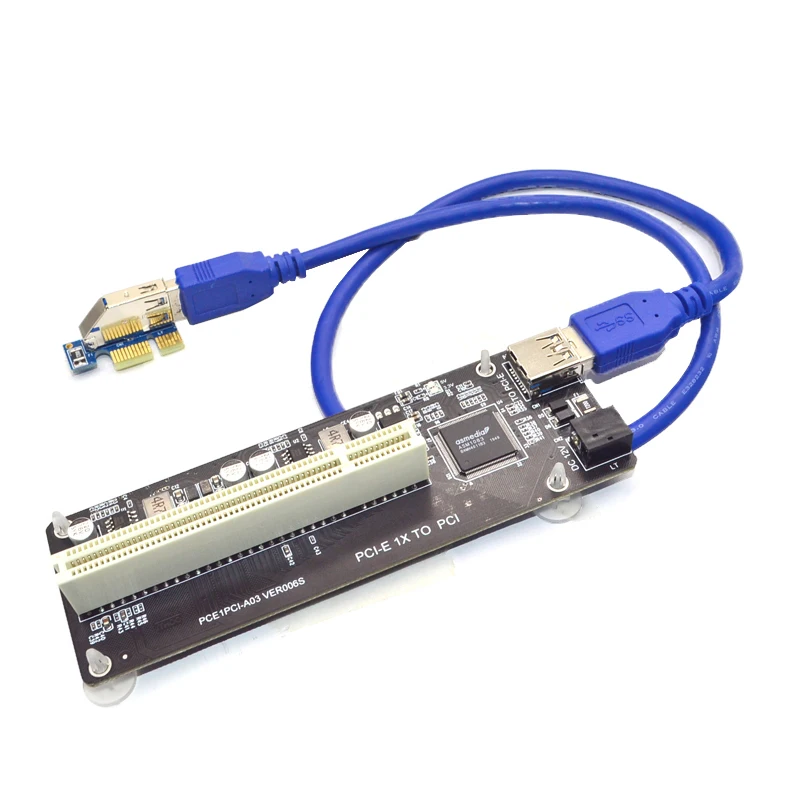 PCIE PCI-E PCI Express X1 na PCI karta rozszerzająca karta magistrali wysoka wydajność Adapter konwerter USB 3.0 kabel na pulpit PC ASM1083 Chip