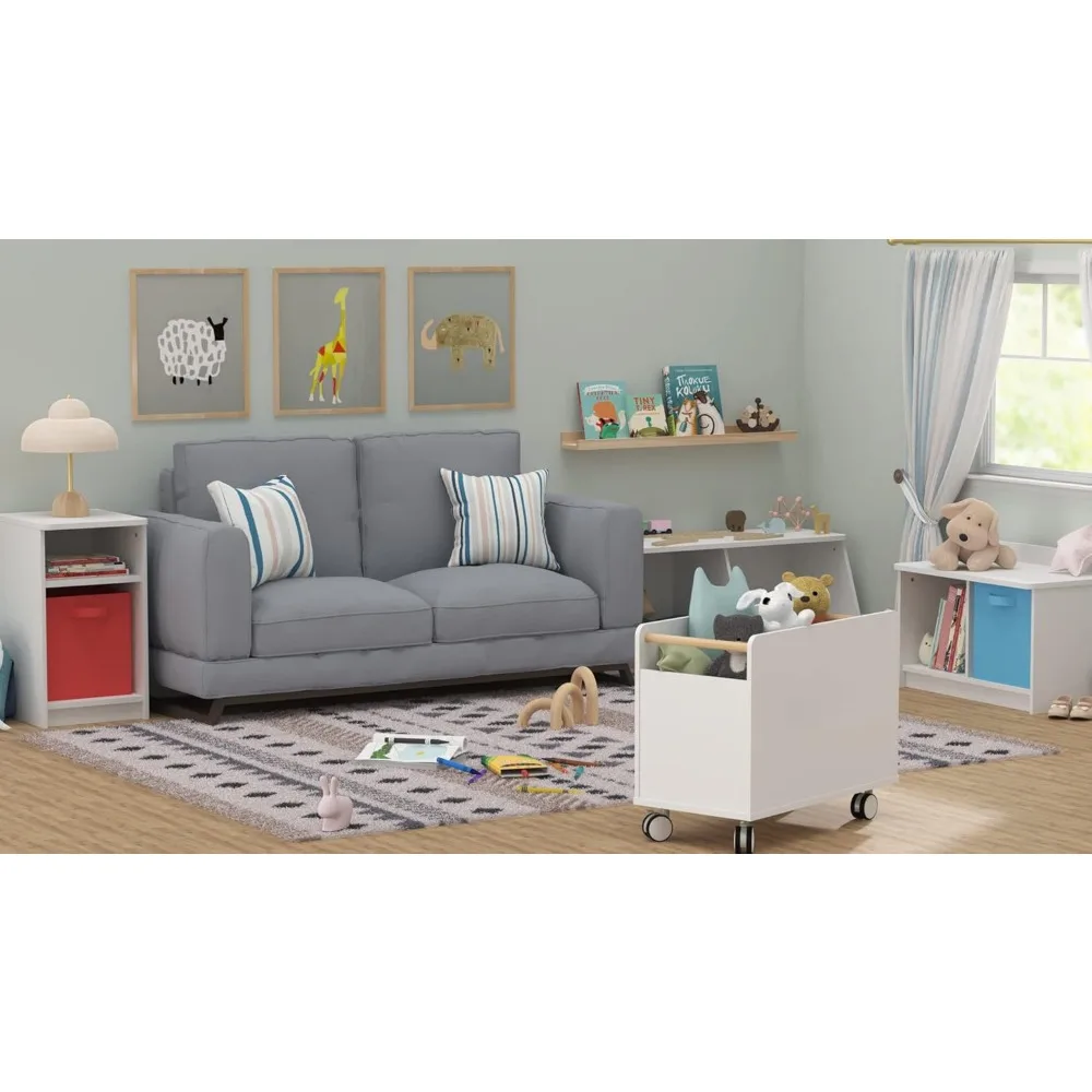 banco de armazenamento infantil, branco, design compacto para espaços pequenos