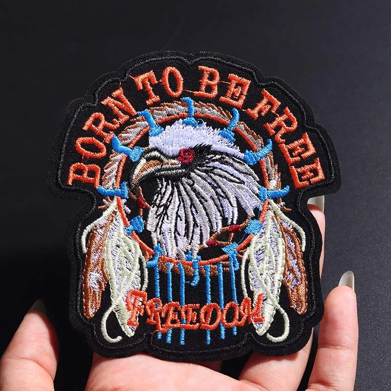 

Punk Locomotive Eagle Size:11x10.3cm Patches Embroidery Applique Ironing Sewing Supplies Decorative Badges For Clothing