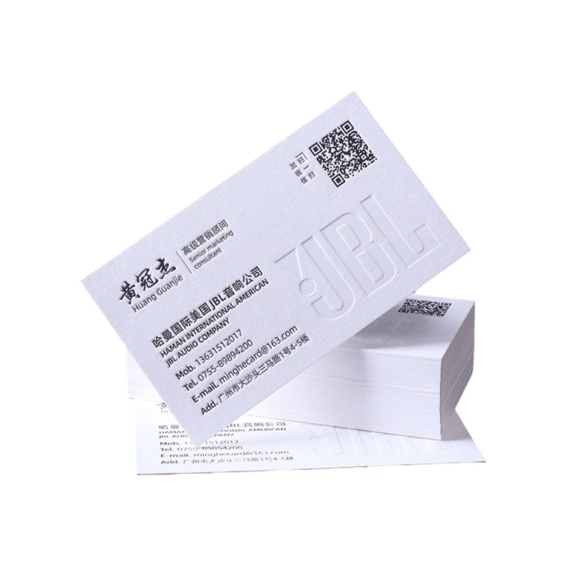 Customized Business Card Production, Ready-to-Go, Design, High-End, Premium Thick Cotton Paper, Embossed Double-Si
