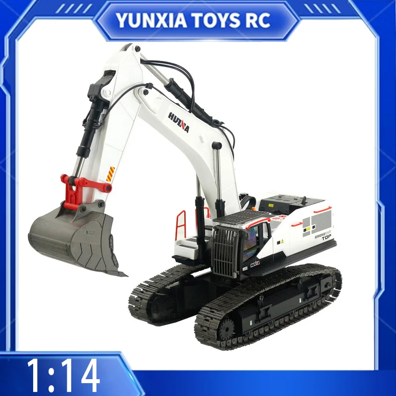 Huina Toys Remote Control Engineering Vehicle 1594 White 22 Way Alloy Model Modified Machine Large Electric Excavator Gift Toy