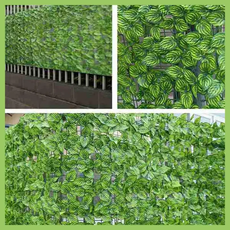 

10Pcs Artificial Plant Fence Green Leaf Fence Panels Privacy Fence Screen For Home Garden Yard Decoration