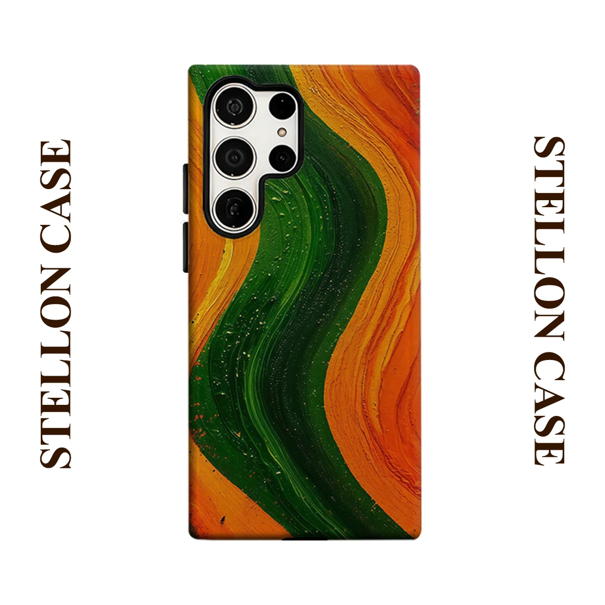Autumn Paint Wave Phone Case For Samsung Galaxy S25 S24 S23 Ultra Plus A35 A55 Glossy HD Hard Cover Film Shell