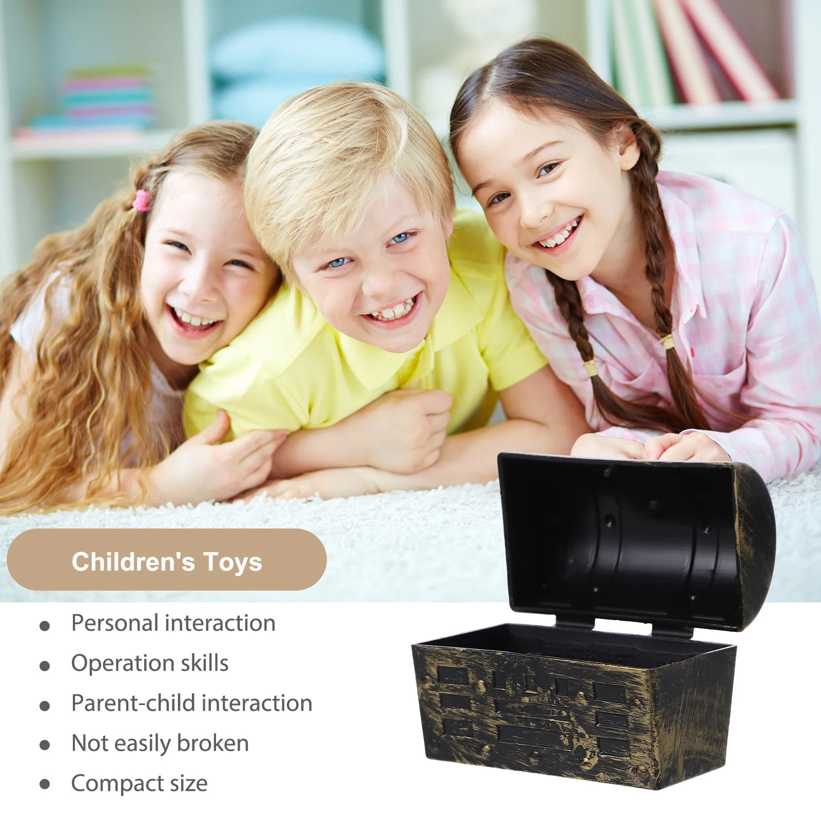 

6Pcs Pirate Theme Treasure Box Fine Crafted PP Material Storage Container for Sundries Party Centerpiece Decoration Retro Gift