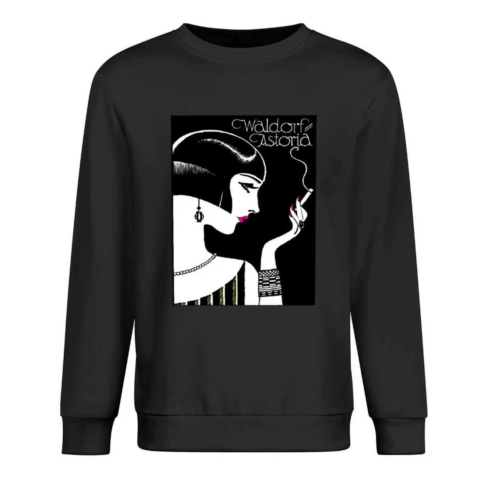 

WALDORF ASTORIA : Vintage Hotel Advertising Print Pullover anime clothes korean style clothes tracksuits men's sweat-shirt hoody