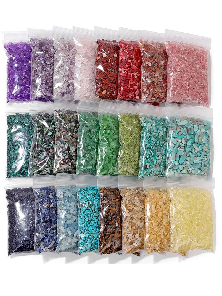 AliExpress NONE Gravel Crystals Chip Natural Stone Quartz Agate Healing Energy Minerals Tumbled Gemstone Specimen Aquarium Home Decor DIY Crafts