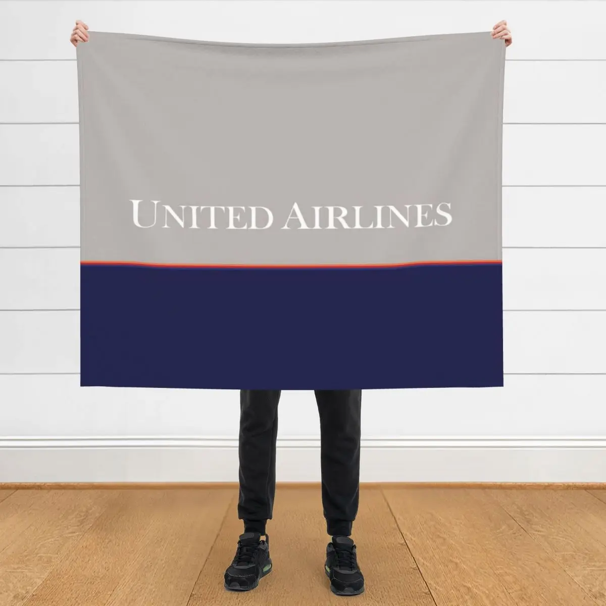 

United Airlines Battleship Gray Livery Throw Blanket Luxury Brand For Sofa Thin Loose Blankets